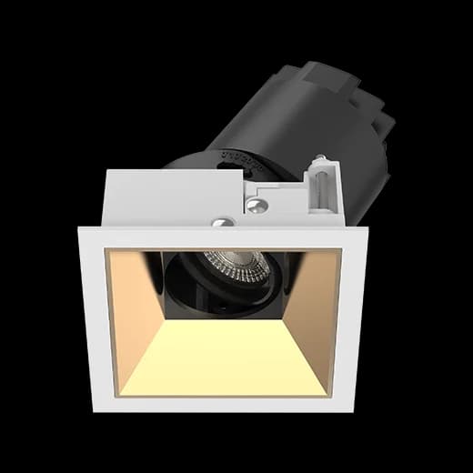 SENSE square downlight with gold interior