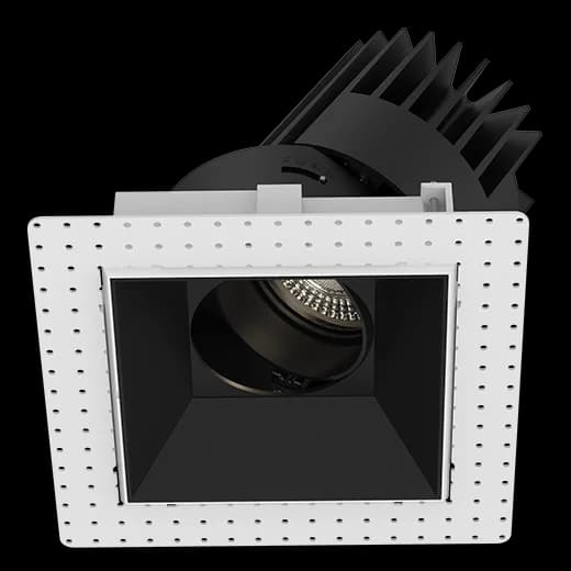 SENSE trimless square adjustable downlight with black reflector